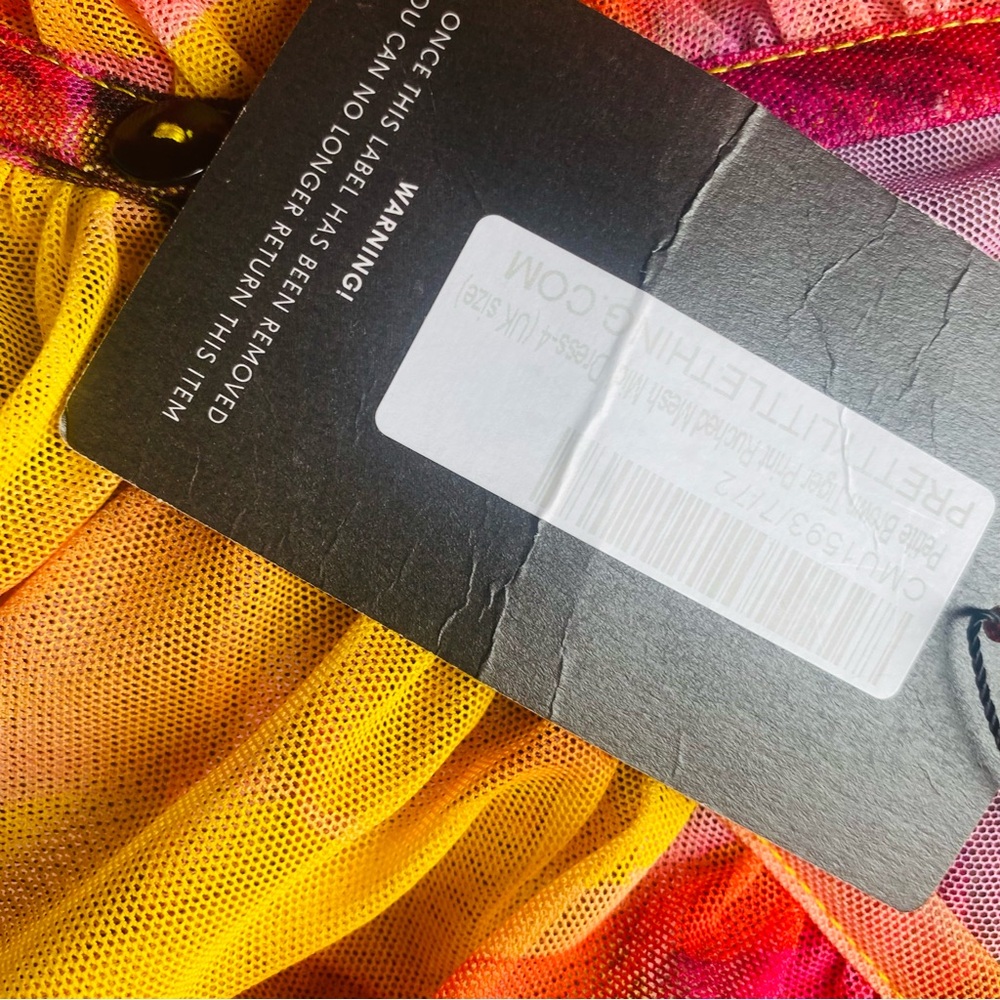 ⭐️ PRETTYLITTLETHING NWT Brown Tiger Printed Ruched Midi Dress Button Down - Picture 8 of 11